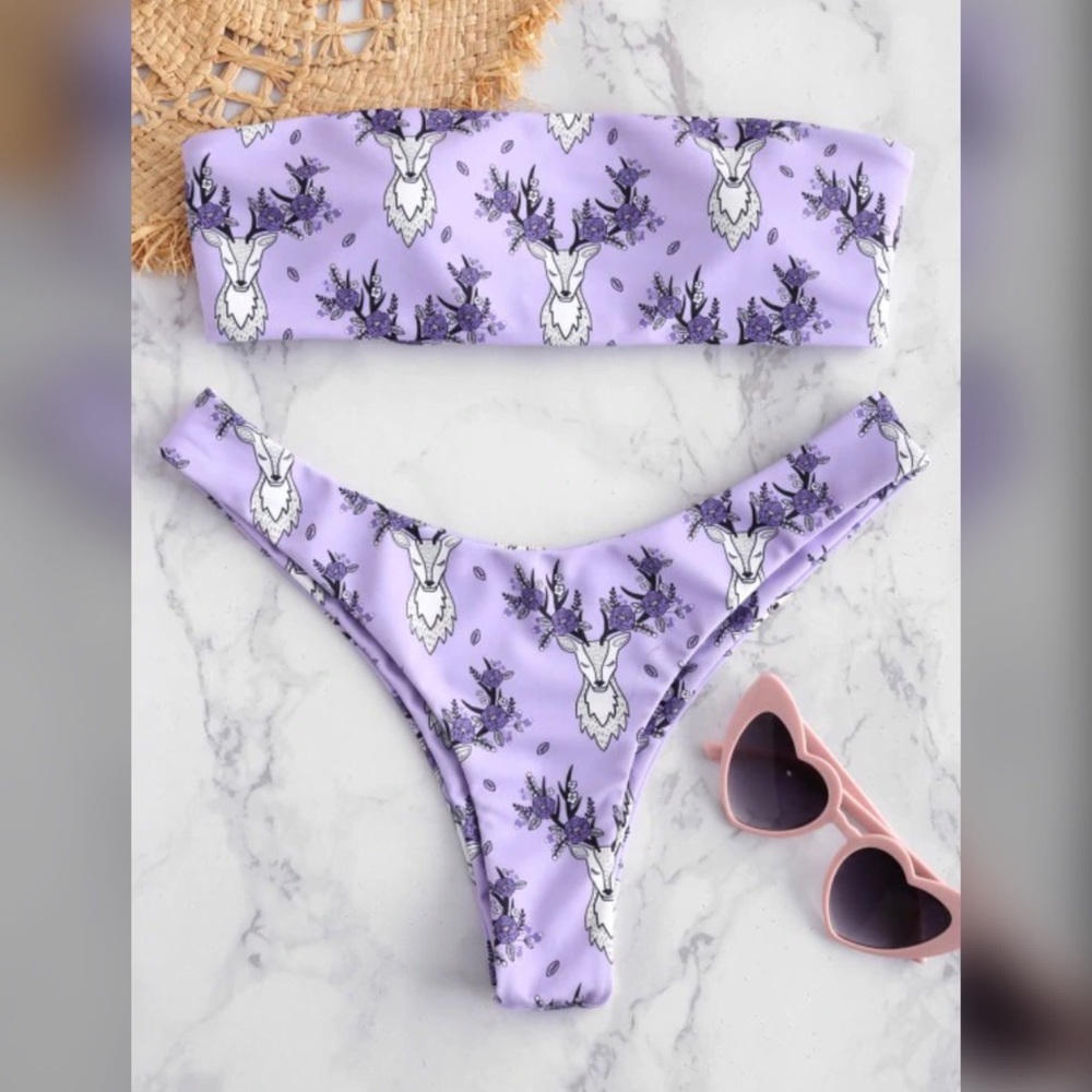 Beautiful Light Purple Reindeer Bikini